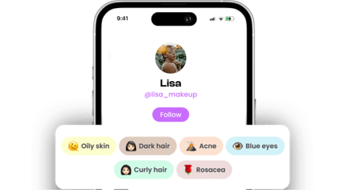 Profile screen showing user characteristics and tags